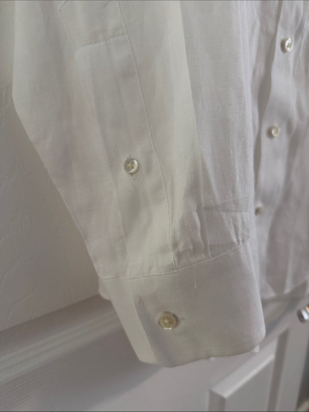 Vineyard Vines Men's White 100% Linen Long Sleeve Button Down Shirt - Size Small - Picture 4 of 11